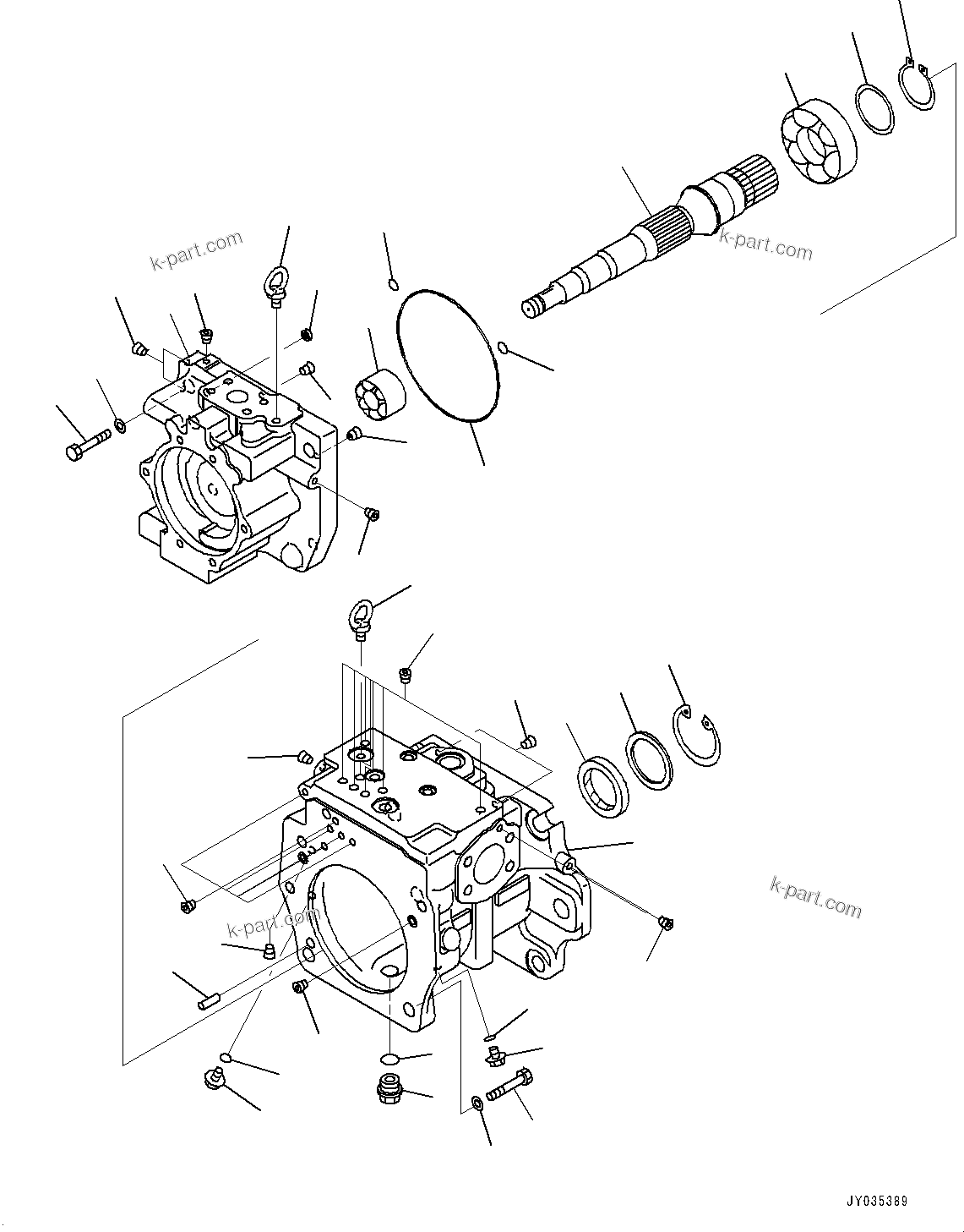 Komatsu parts book diagram for D375A-6 S/N 62001-UP (Mining Specification): HYDRAULIC PUMP, INNER PARTS (1/5)(#60382-)