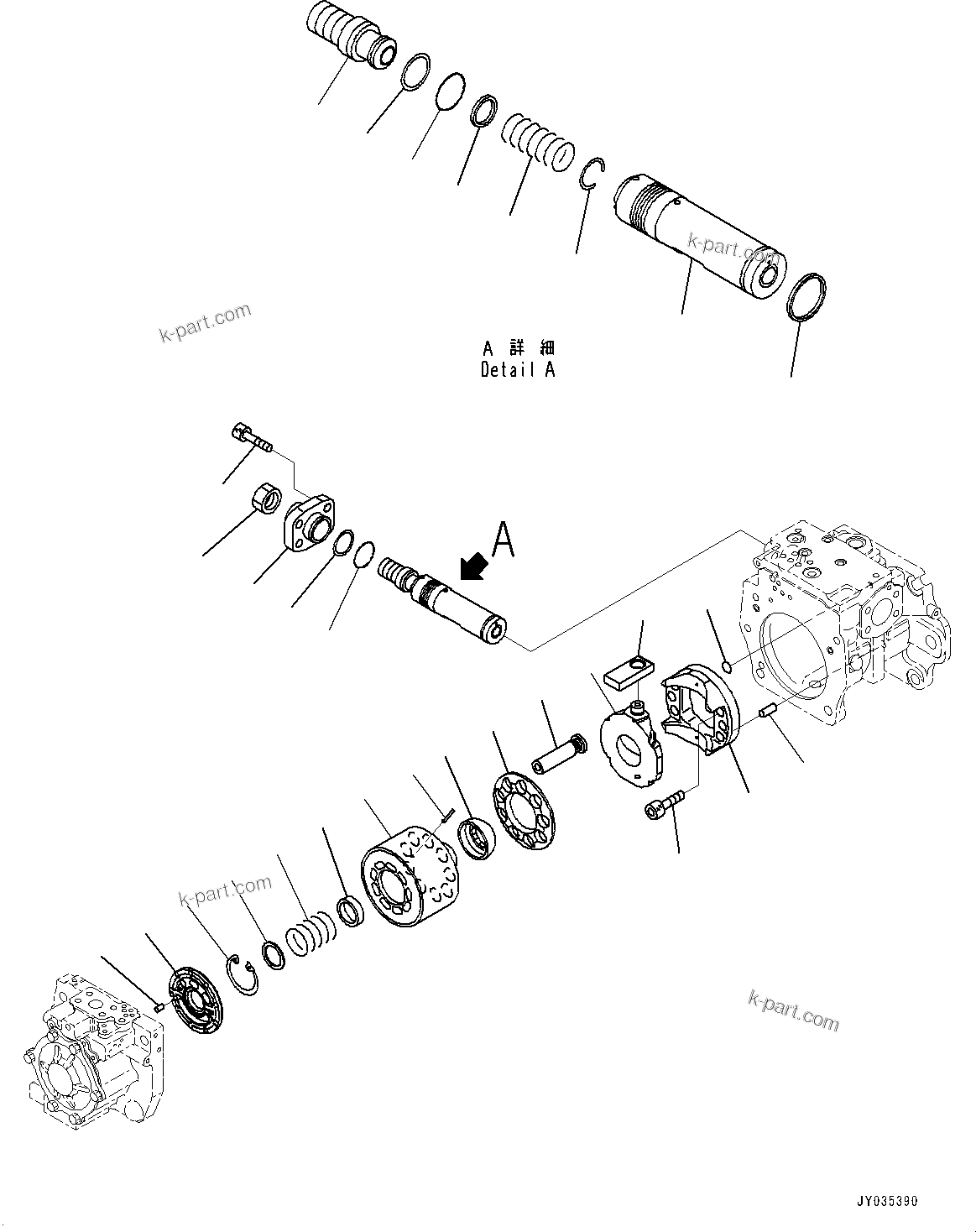 Komatsu parts book diagram for D375A-6 S/N 62001-UP (Mining Specification): HYDRAULIC PUMP, INNER PARTS (2/5)(#60001-)