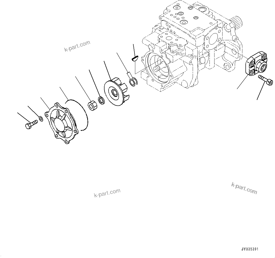 Komatsu parts book diagram for D375A-6 S/N 62001-UP (Mining Specification): HYDRAULIC PUMP, INNER PARTS (3/5)(#60001-)