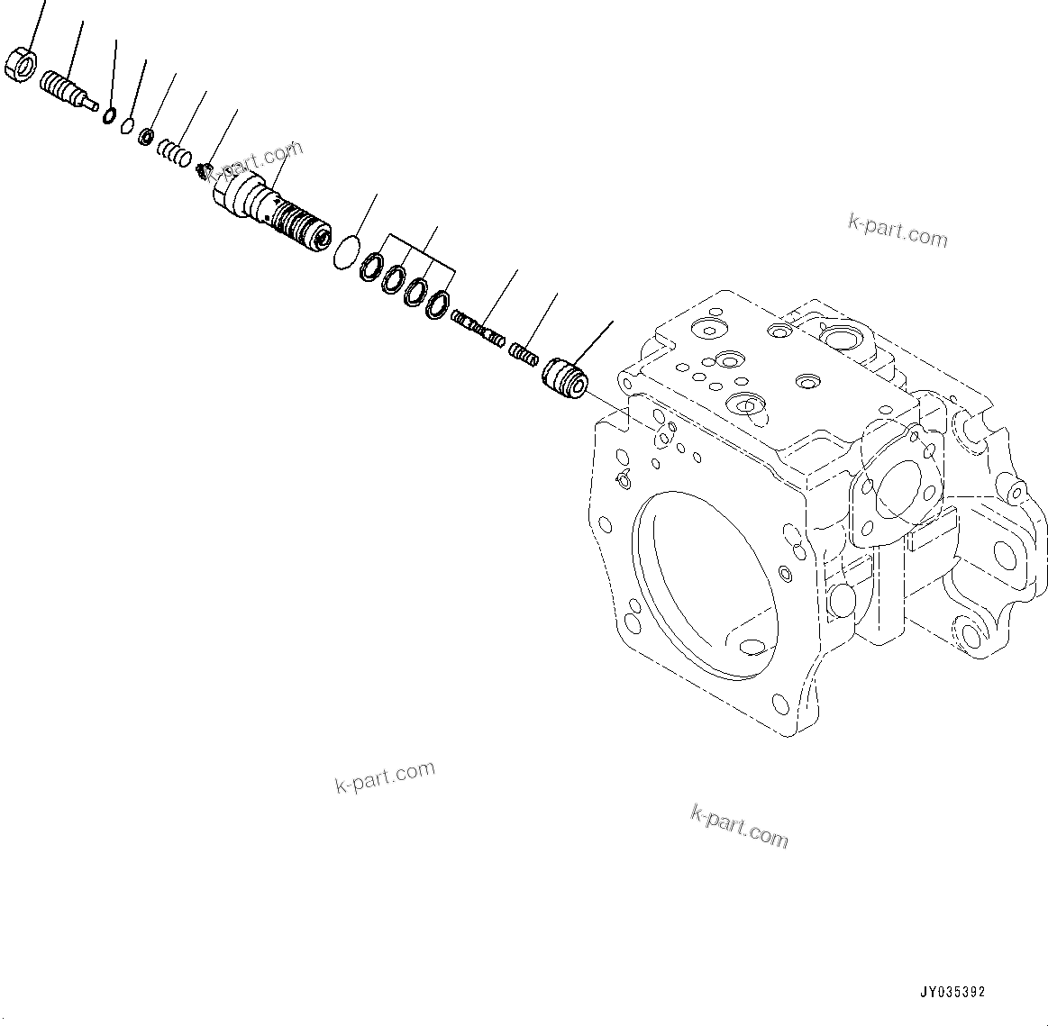 Komatsu parts book diagram for D375A-6 S/N 62001-UP (Mining Specification): HYDRAULIC PUMP, INNER PARTS (4/5)(#60001-)