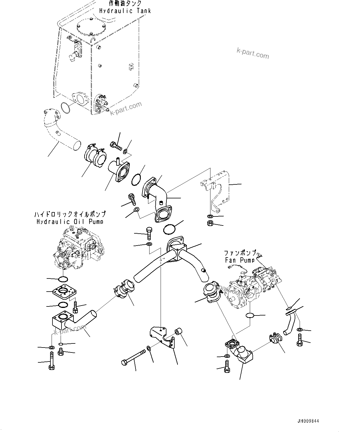 Komatsu parts book diagram for D375A-6 S/N 62001-UP (Mining Specification): HYDRAULIC PUMP PIPING, SUCTION PIPING(#60001-60337)