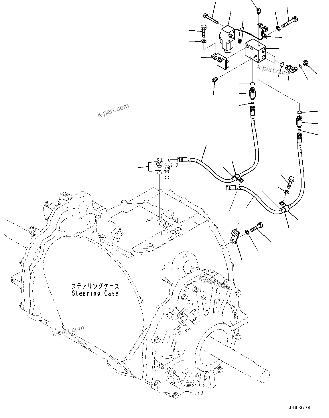 Komatsu parts book diagram for D375A-6 S/N 62001-UP (Mining Specification): RIPPER PIN PULLER PIPING, (#60001-60049)