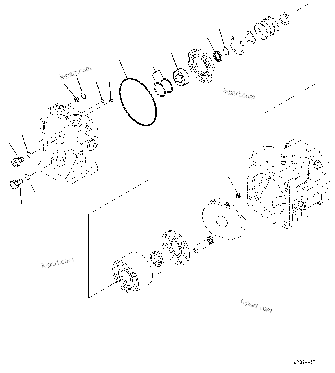 Komatsu parts book diagram for D375A-6 S/N 62001-UP (Mining Specification): COOLING FAN DRIVE PIPING, FAN PUMP (7/15)(#60001-)