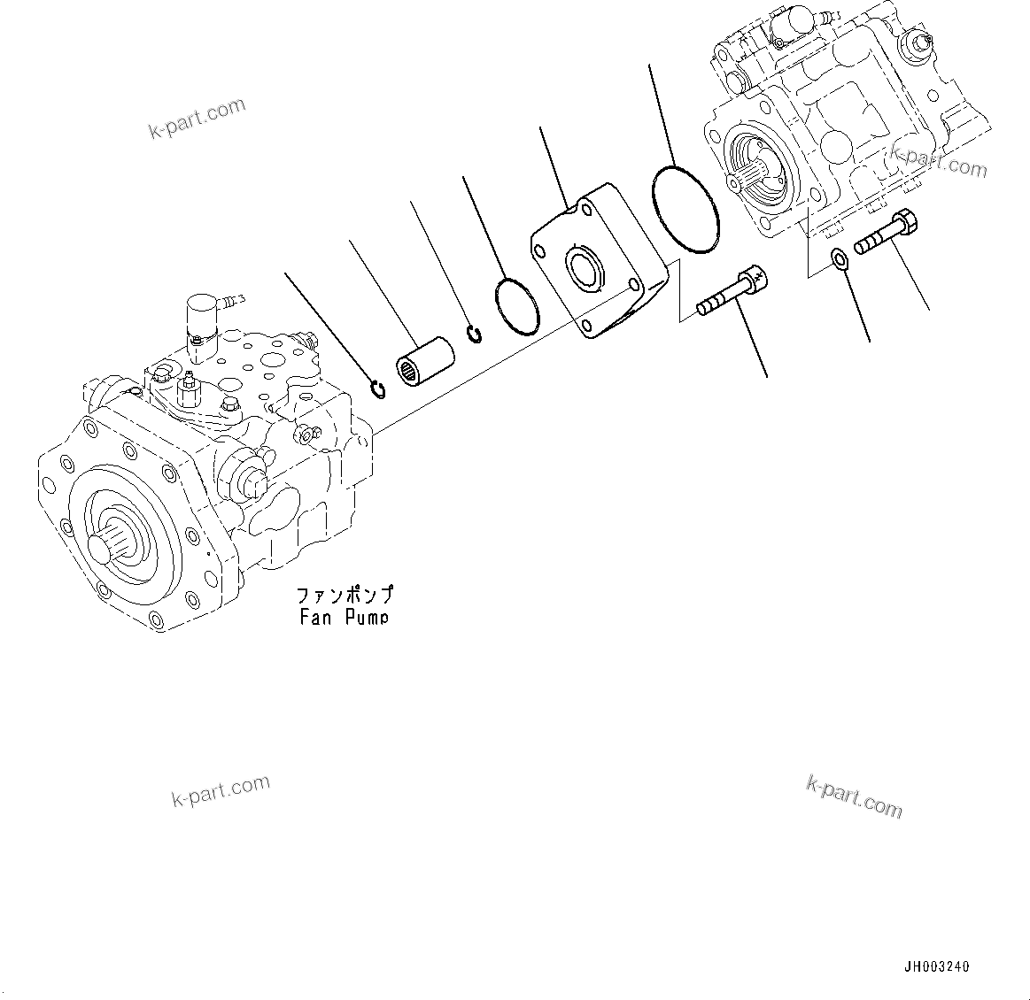 Komatsu parts book diagram for D375A-6 S/N 62001-UP (Mining Specification): COOLING FAN DRIVE PIPING, FAN PUMP (15/15)(#60001-)
