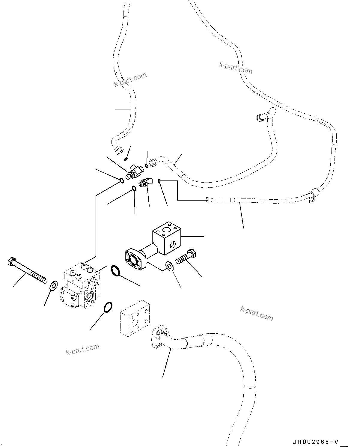 Komatsu parts book diagram for D375A-6 S/N 62001-UP (Mining Specification): COOLING FAN DRIVE PIPING, PILOT VALVE MOUNTING(#60001-)