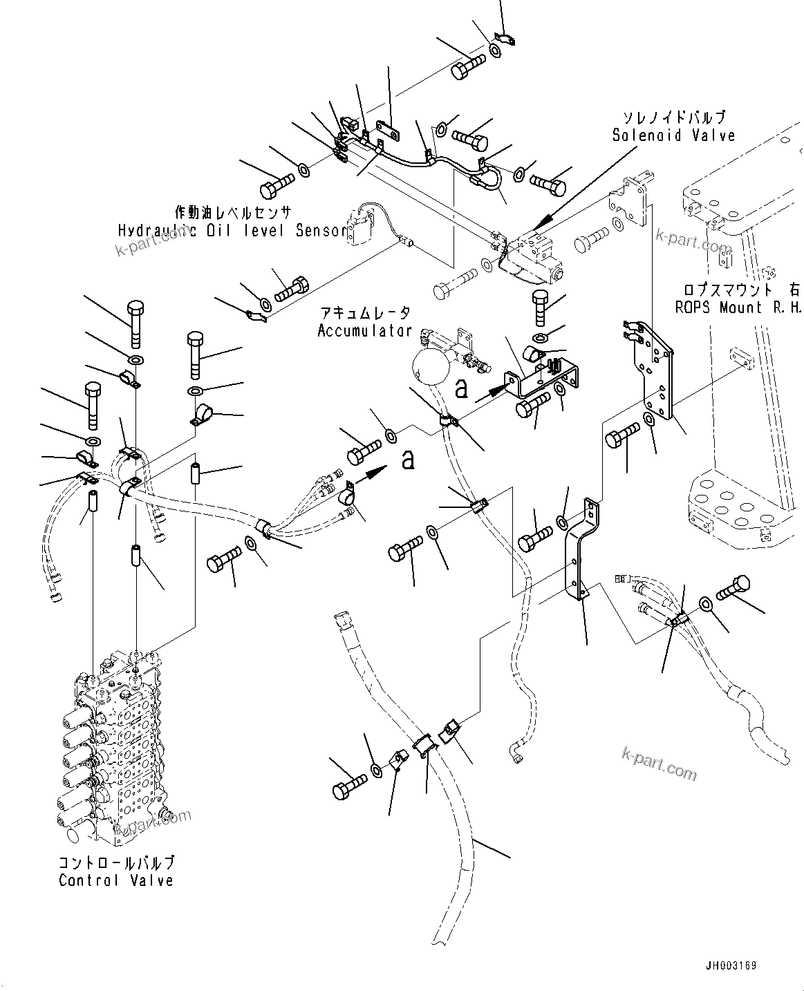 Komatsu parts book diagram for D375A-6 S/N 62001-UP (Mining Specification): PROPORTIONAL PRESSURE CONTROL (PPC) PIPING, HYDRAULIC SENSOR WIRING HARNESS AND HOSE CLAMP(#60001-60006)