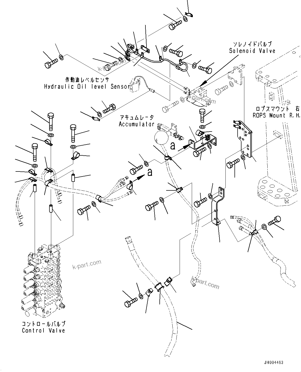 Komatsu parts book diagram for D375A-6 S/N 62001-UP (Mining Specification): PROPORTIONAL PRESSURE CONTROL (PPC) PIPING, HYDRAULIC SENSOR WIRING HARNESS AND HOSE CLAMP(#60007-)