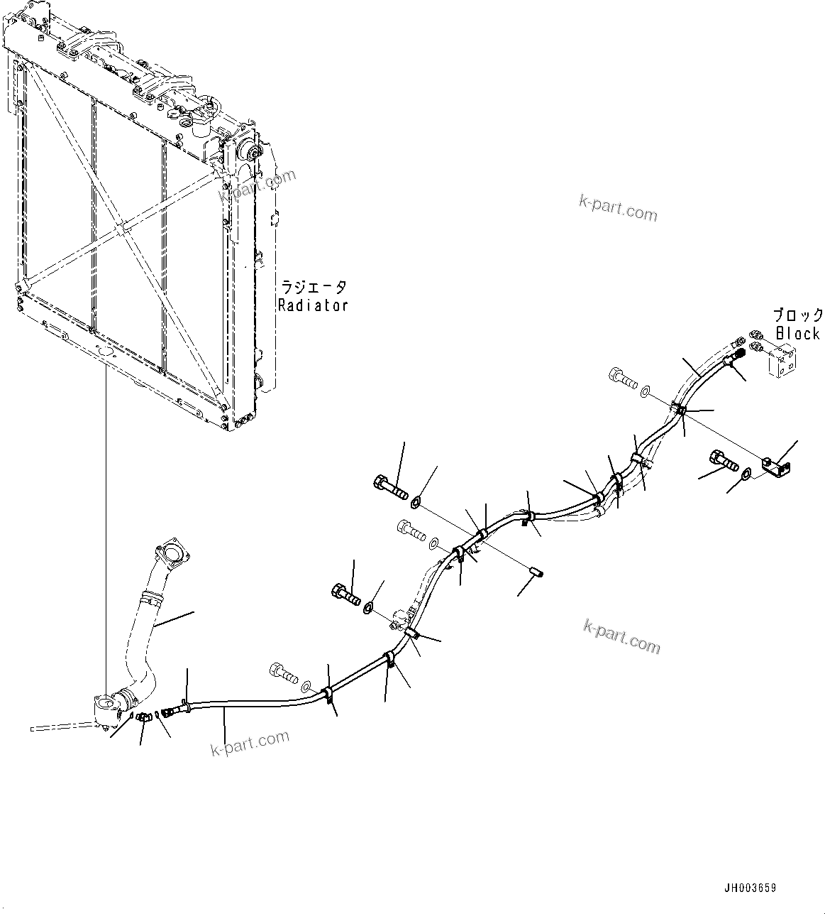 Komatsu parts book diagram for D375A-6 S/N 62001-UP (Mining Specification): QUICK COUPLER PIPING, COOLANT PIPING(#60001-)