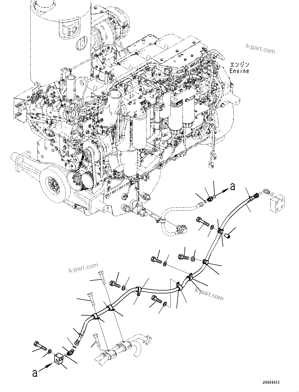 Komatsu parts book diagram for D375A-6 S/N 62001-UP (Mining Specification): QUICK COUPLER PIPING, ENGINE OIL PIPING(#60014-)