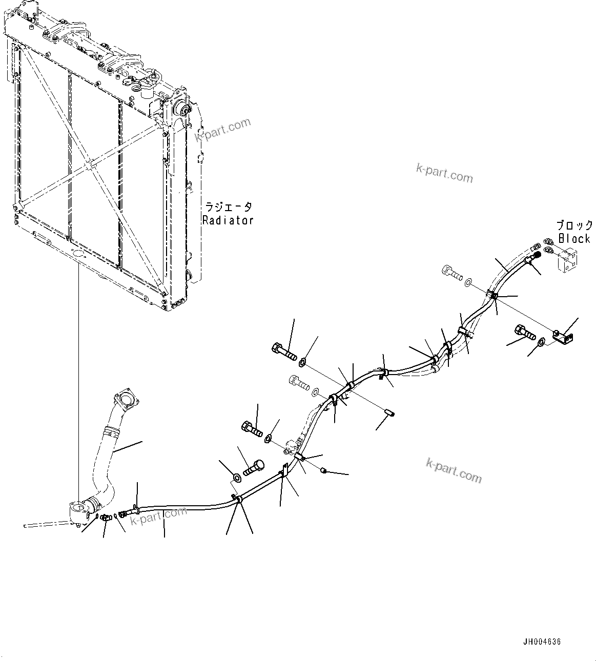Komatsu parts book diagram for D375A-6 S/N 62001-UP (Mining Specification): QUICK COUPLER PIPING, COOLANT PIPING (OIL AND COOLANT QUICK CHARGE)(#60001-)