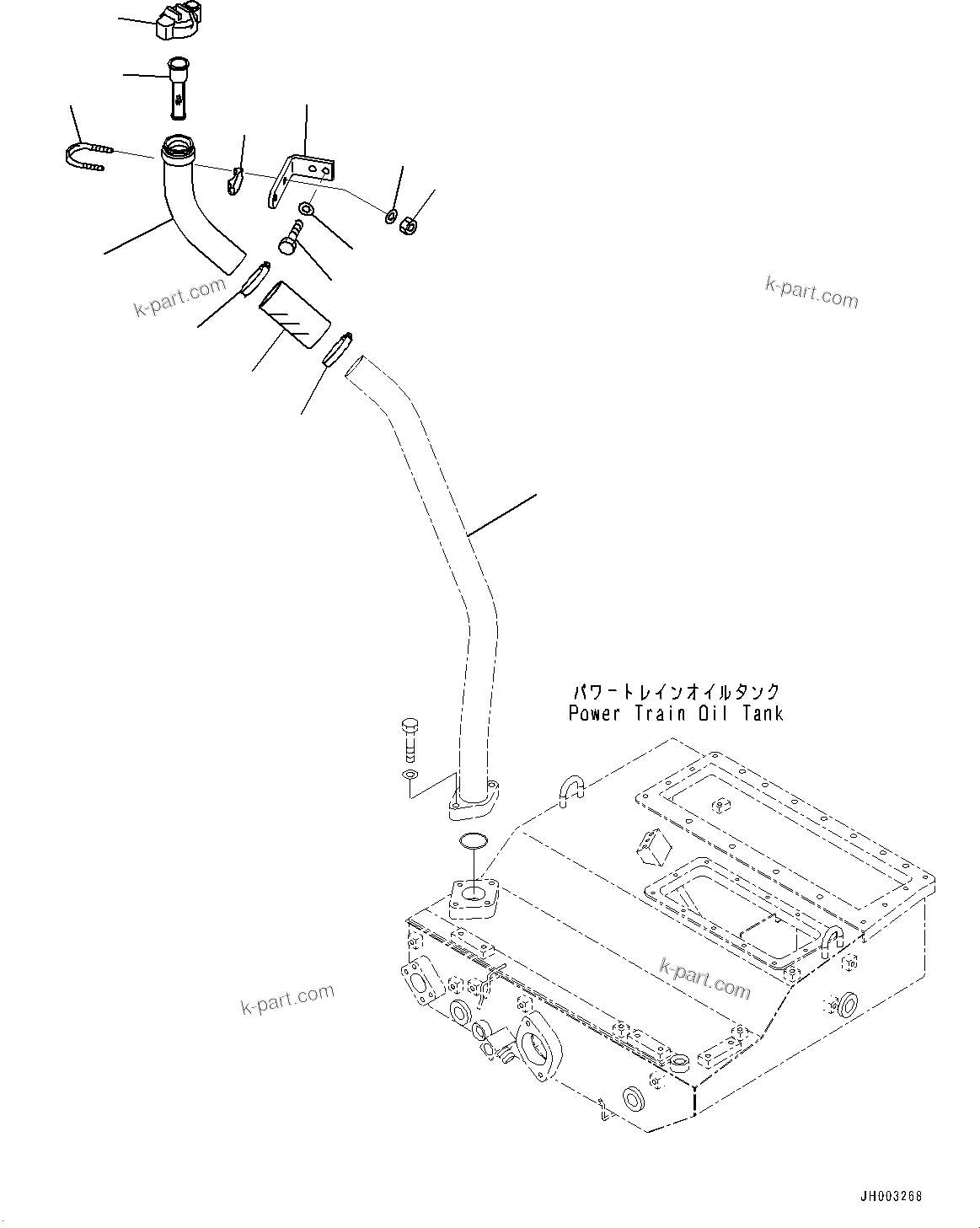 Komatsu parts book diagram for D375A-6 S/N 62001-UP (Mining Specification): POWER TRAIN OIL SUPPLY, (#60001-)
