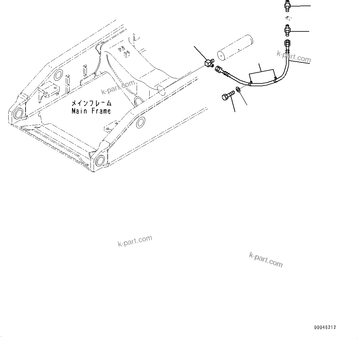 Komatsu parts book diagram for D375A-6 S/N 62001-UP (Mining Specification): EQUALIZER BAR AND PIVOT SHAFT, LUBRICATION(#60052-)