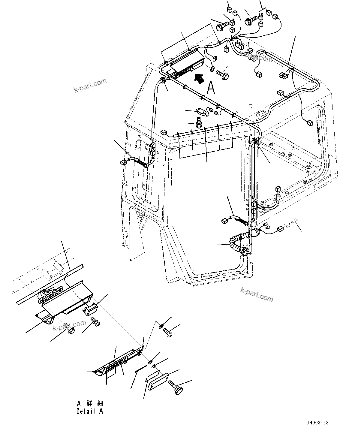 Komatsu parts book diagram for D375A-6 S/N 62001-UP (Mining Specification): CAB, SWITCH PANEL(#62001-)