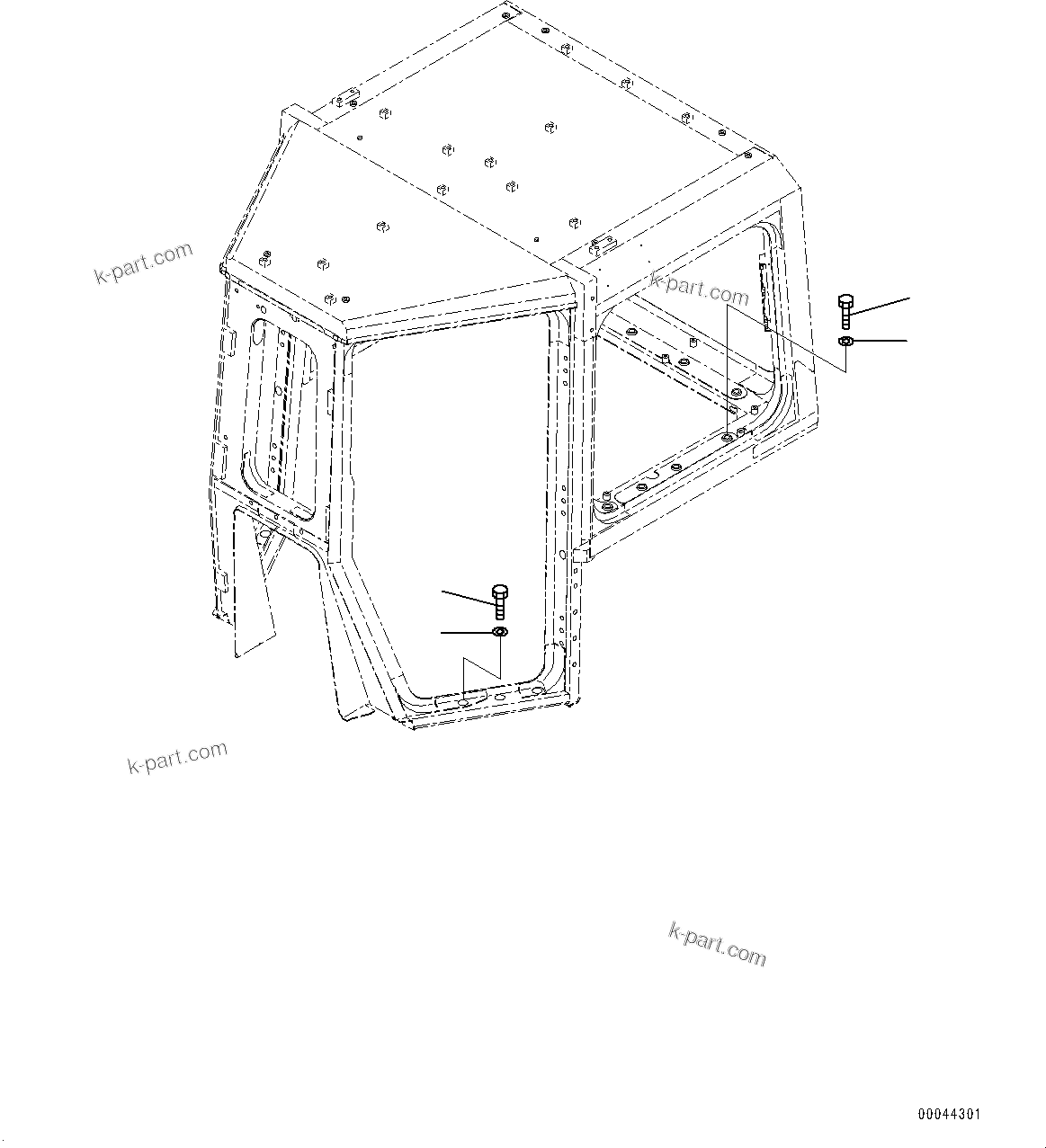 Komatsu parts book diagram for D375A-6 S/N 62001-UP (Mining Specification): CAB, INSTALLATION PARTS(#62001-)