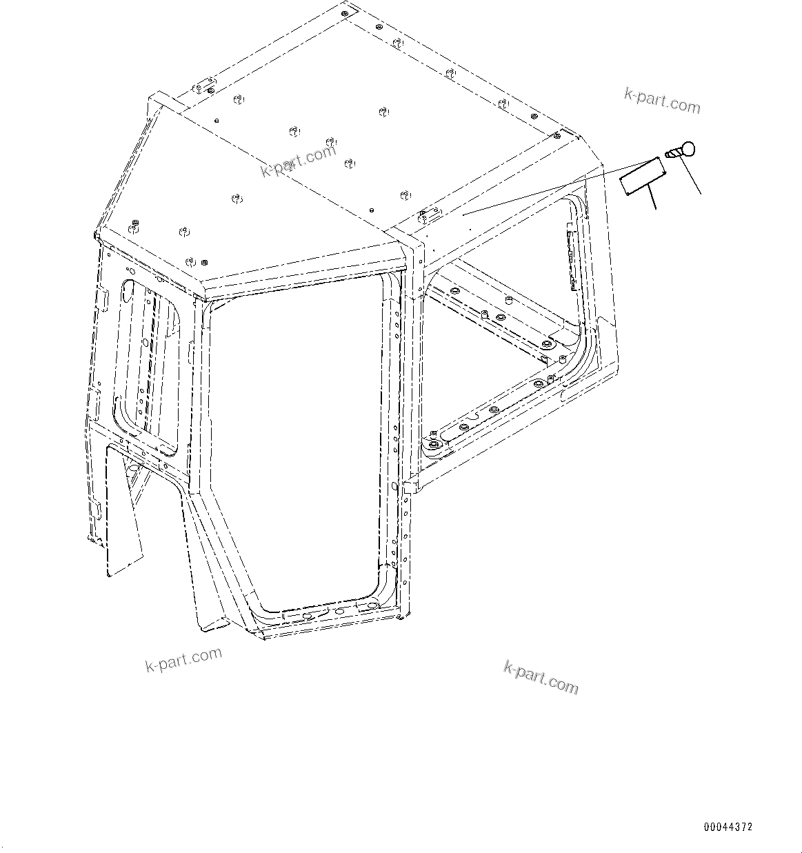 Komatsu parts book diagram for D375A-6 S/N 62001-UP (Mining Specification): CAB, FOPS PLATE(#62001-)