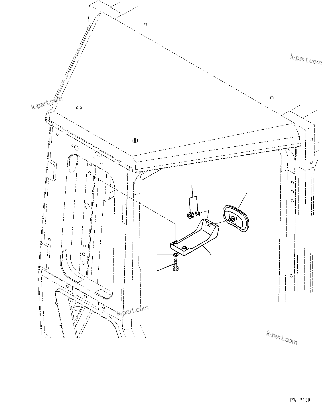 Komatsu parts book diagram for D375A-6 S/N 62001-UP (Mining Specification): REARVIEW MIRROR, (#60001-)