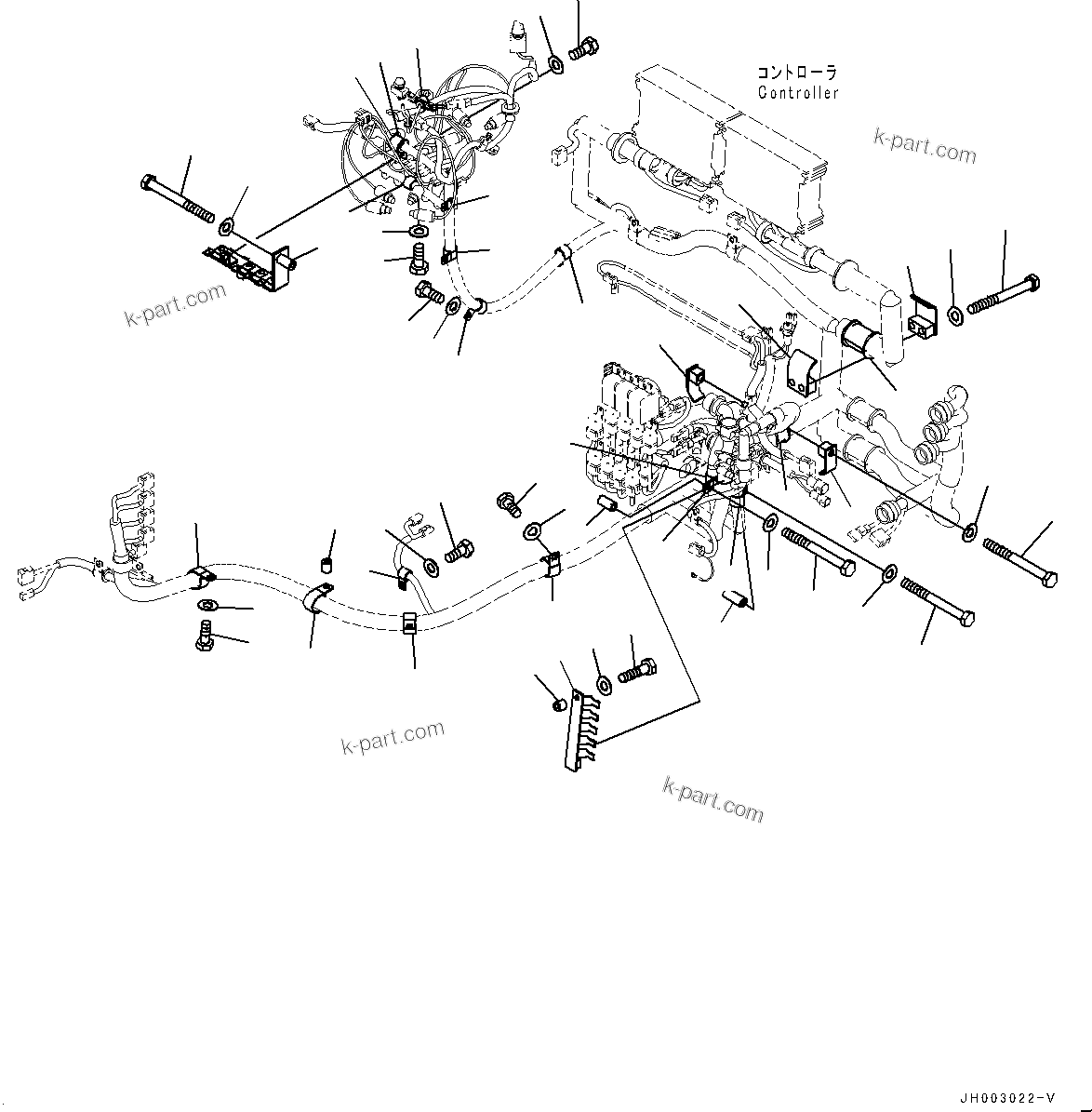 Komatsu parts book diagram for D375A-6 S/N 62001-UP (Mining Specification): FLOOR FRAME, WIRING HARNESS (2/2)(#62001-)