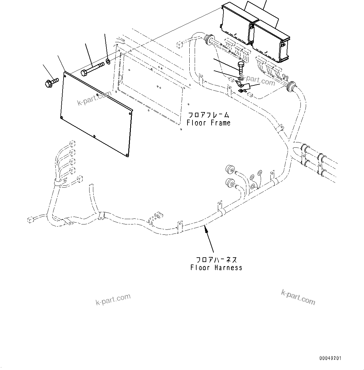 Komatsu parts book diagram for D375A-6 S/N 62001-UP (Mining Specification): FLOOR FRAME, CONTROLLER(#62001-)