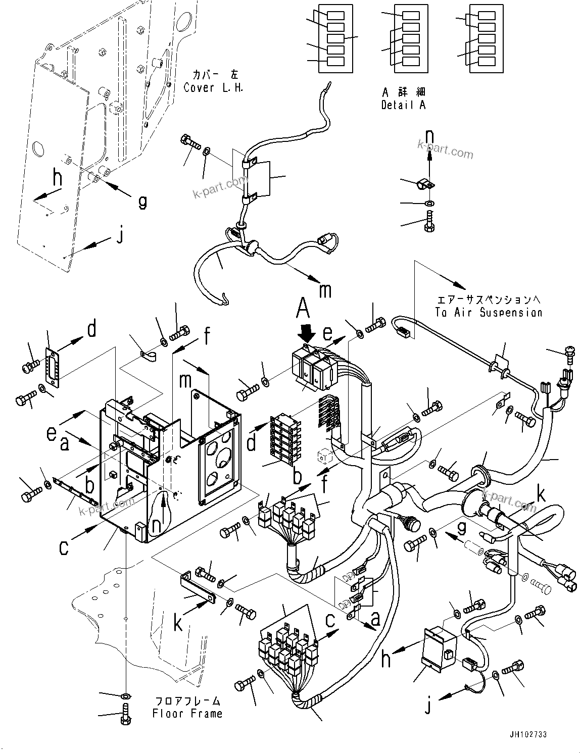 Komatsu parts book diagram for D375A-6 S/N 62001-UP (Mining Specification): FLOOR FRAME, FUSE BOX AND RELAY(#62001-)