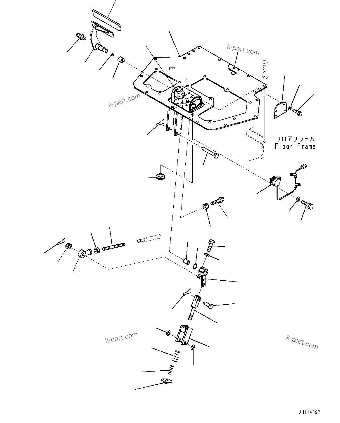 Komatsu parts book diagram for D375A-6 S/N 62001-UP (Mining Specification): FLOOR FRAME, BRAKE PEDAL(#62001-)