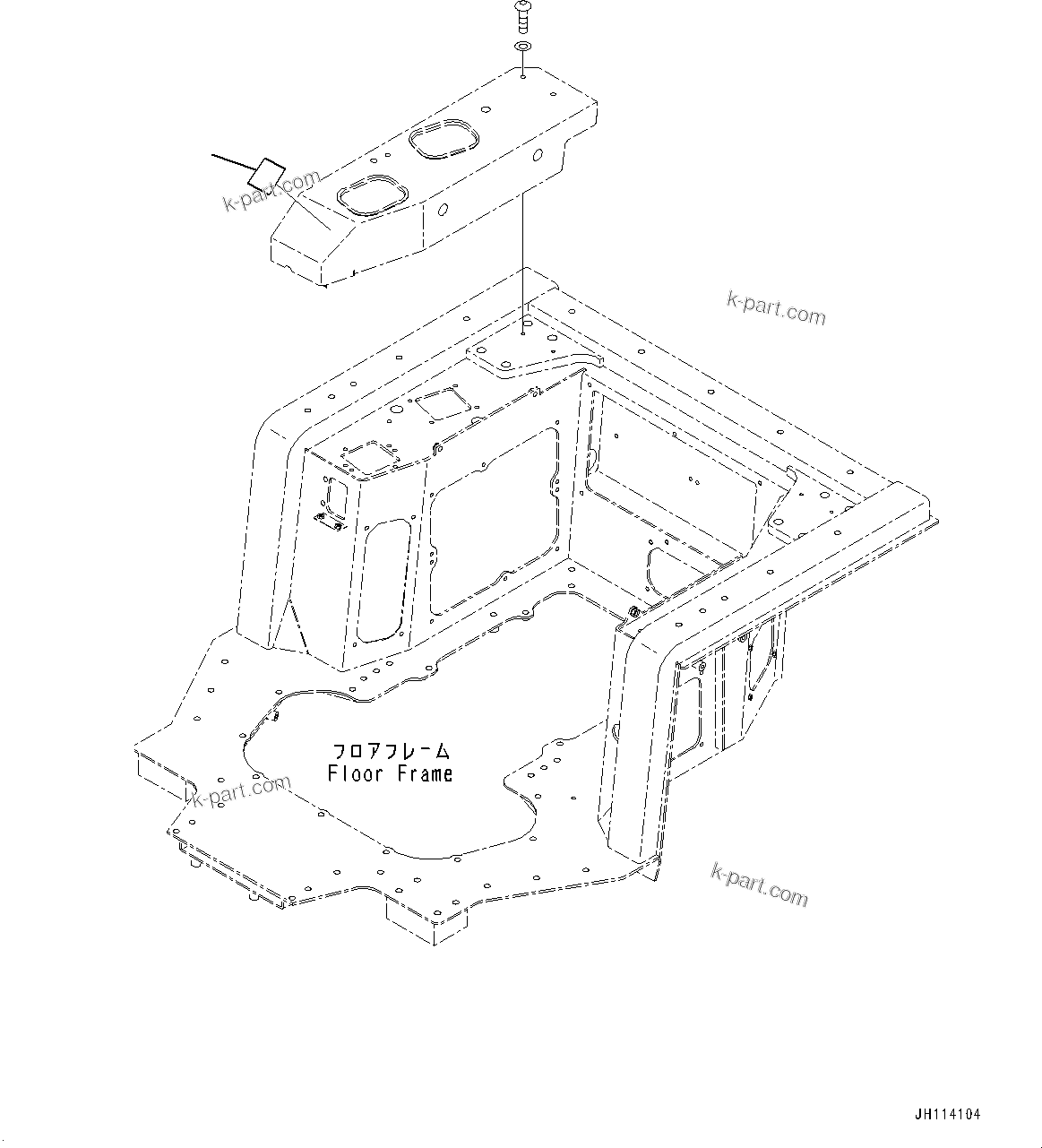 Komatsu parts book diagram for D375A-6 S/N 62001-UP (Mining Specification): FLOOR FRAME, PLATE(#62001-)