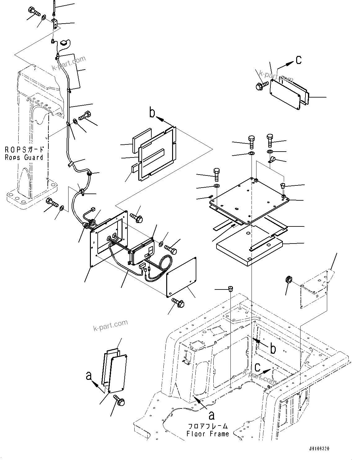 Komatsu parts book diagram for D375A-6 S/N 62001-UP (Mining Specification): FLOOR FRAME COVER, (#60551-)