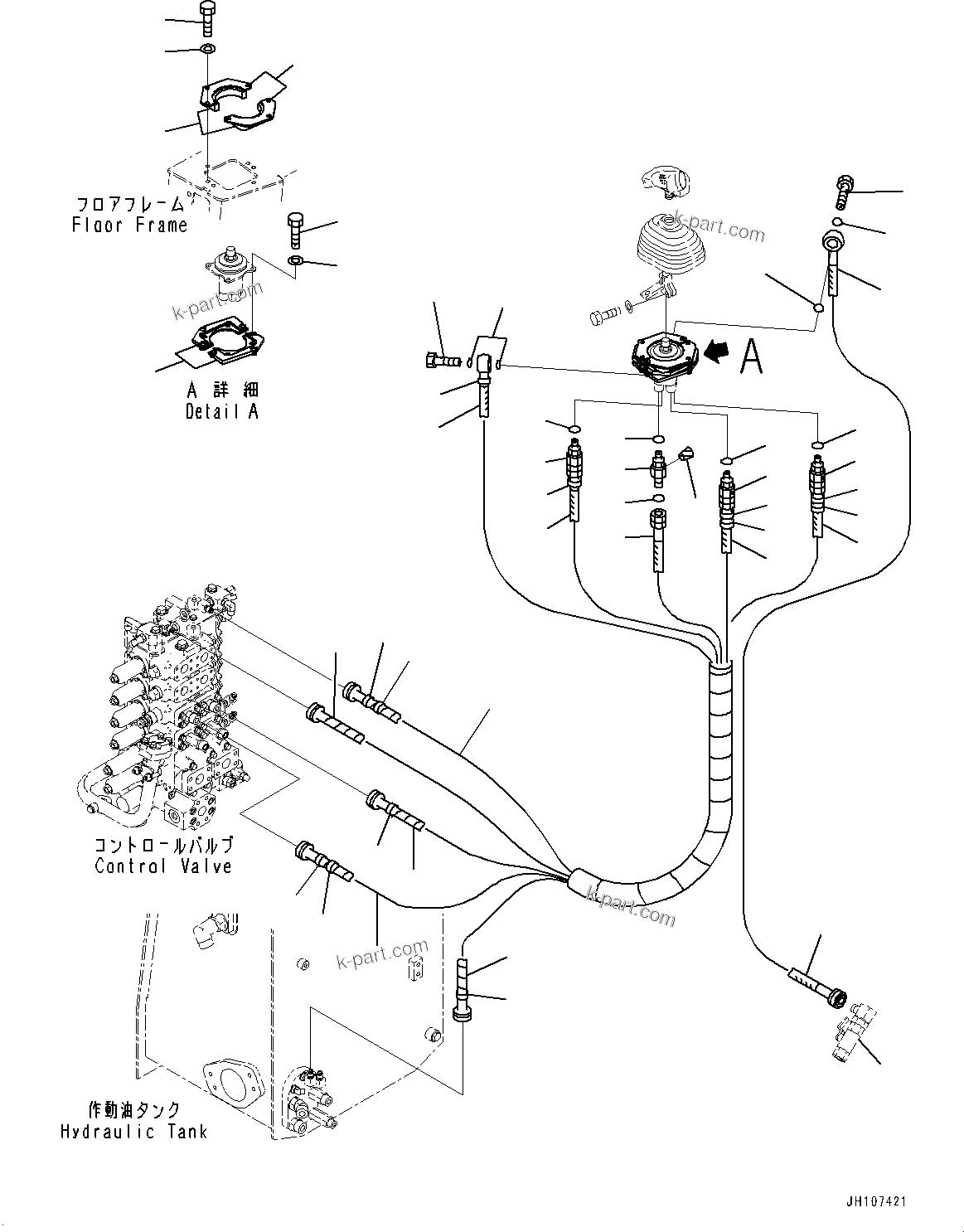Komatsu parts book diagram for D375A-6 S/N 62001-UP (Mining Specification): FLOOR FRAME, PPC VALVE FOR BLADE(#62001-)