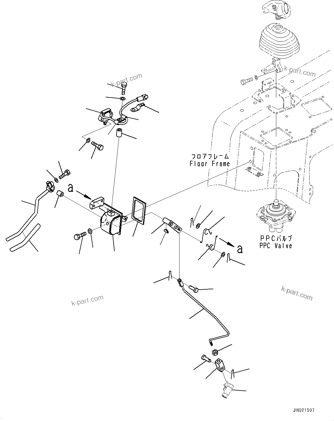 Komatsu parts book diagram for D375A-6 S/N 62001-UP (Mining Specification): FLOOR FRAME, BLADE LOCK LEVER(#62001-)