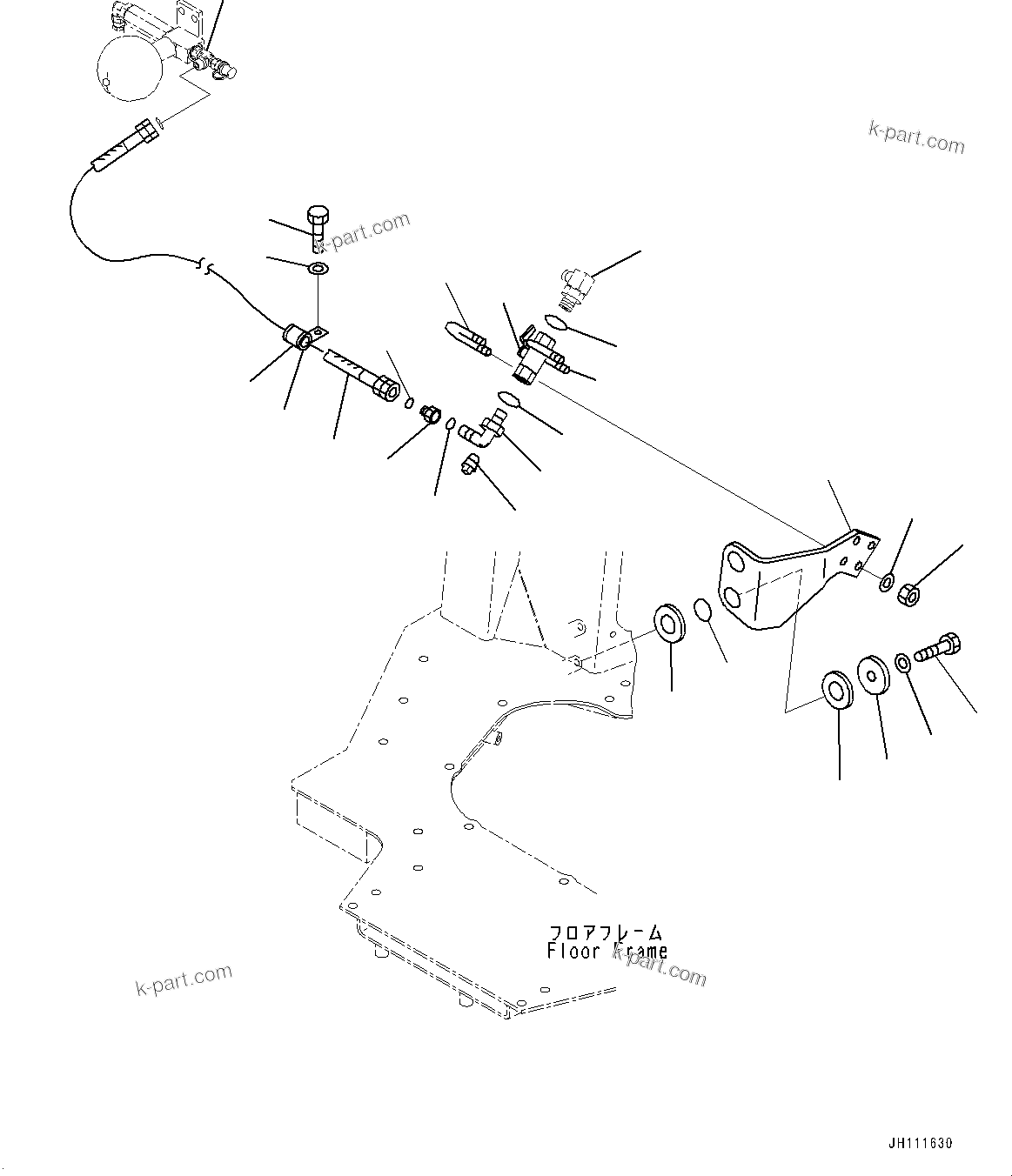 Komatsu parts book diagram for D375A-6 S/N 62001-UP (Mining Specification): FLOOR FRAME, BLADE LOCK VALVE PIPING(#62001-)
