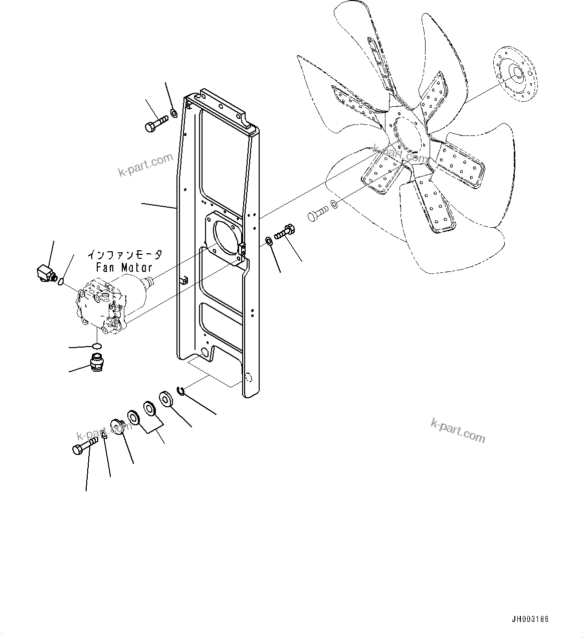Komatsu parts book diagram for D375A-6 S/N 62001-UP (Mining Specification): RADIATOR GUARD, FAN MOTOR RELATED PARTS(#62001-)