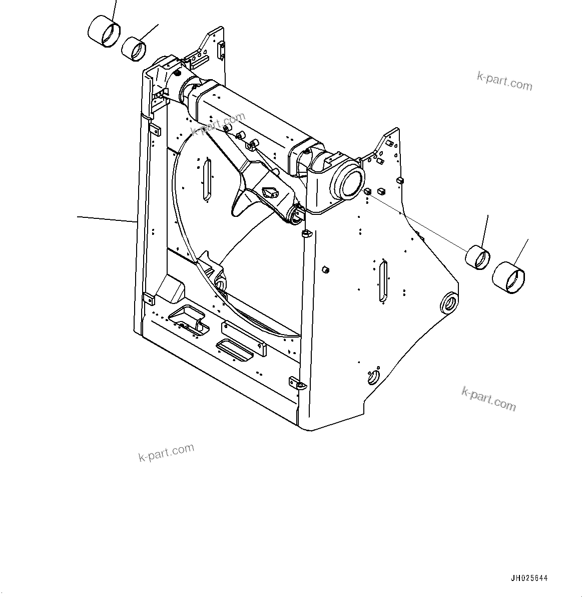 Komatsu parts book diagram for D375A-6 S/N 62001-UP (Mining Specification): RADIATOR GUARD, GUARD(#62001-)