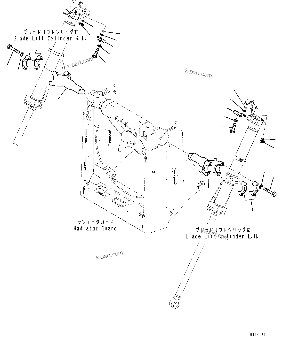 Komatsu parts book diagram for D375A-6 S/N 62001-UP (Mining Specification): RADIATOR GUARD, BLADE LIFT CYLINDER YOKE(#62001-)