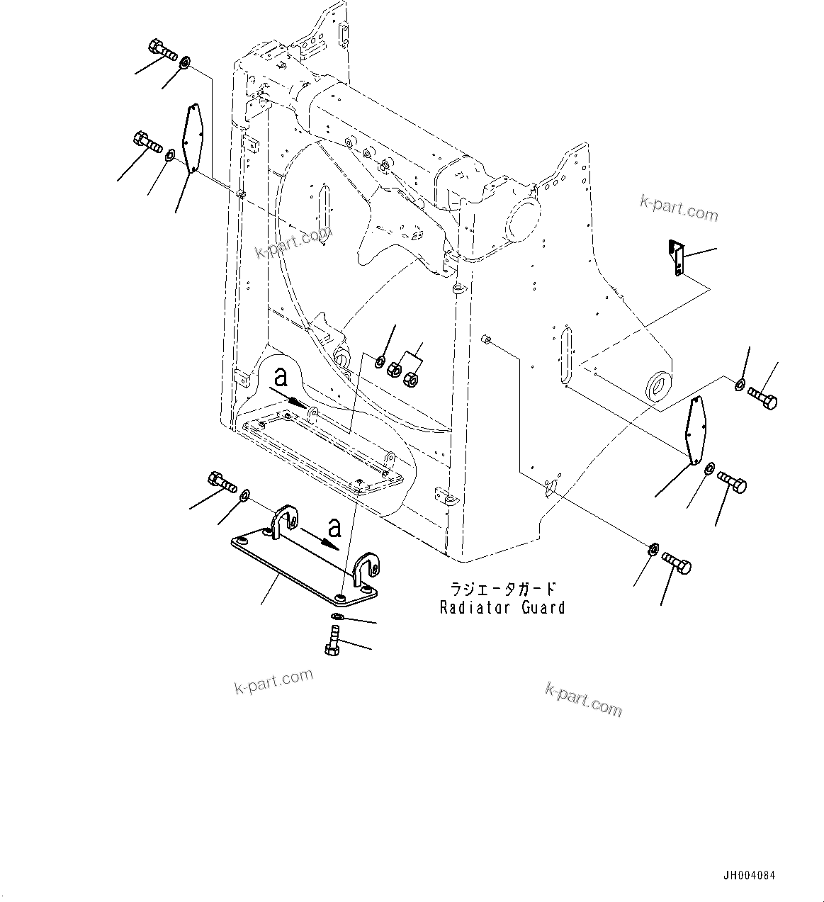 Komatsu parts book diagram for D375A-6 S/N 62001-UP (Mining Specification): RADIATOR GUARD, RADIATOR GUARD RELATED PARTS(#62001-)