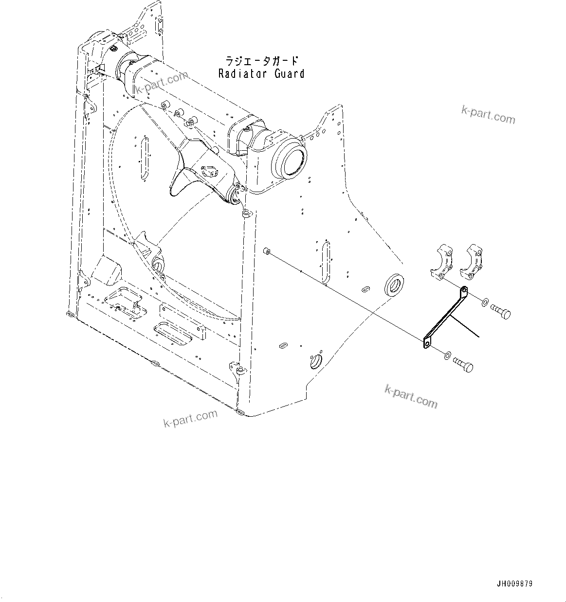 Komatsu parts book diagram for D375A-6 S/N 62001-UP (Mining Specification): RADIATOR GUARD, SHIPPING PARTS(#62001-)