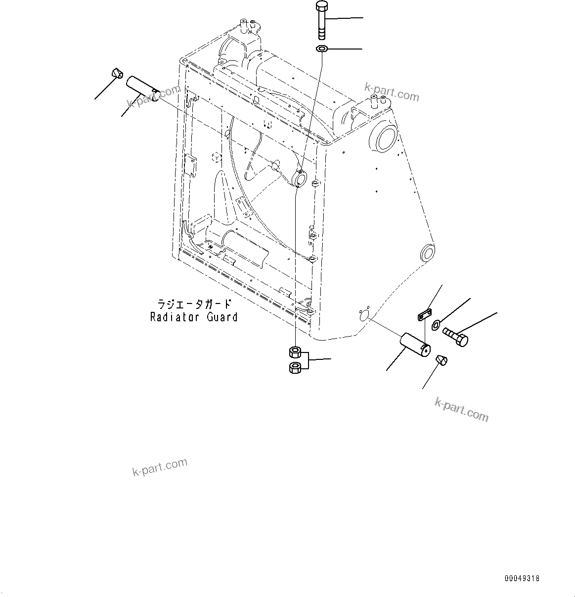 Komatsu parts book diagram for D375A-6 S/N 62001-UP (Mining Specification): RADIATOR GUARD RELATED PARTS, GUARD MOUNTING(#60001-60416)