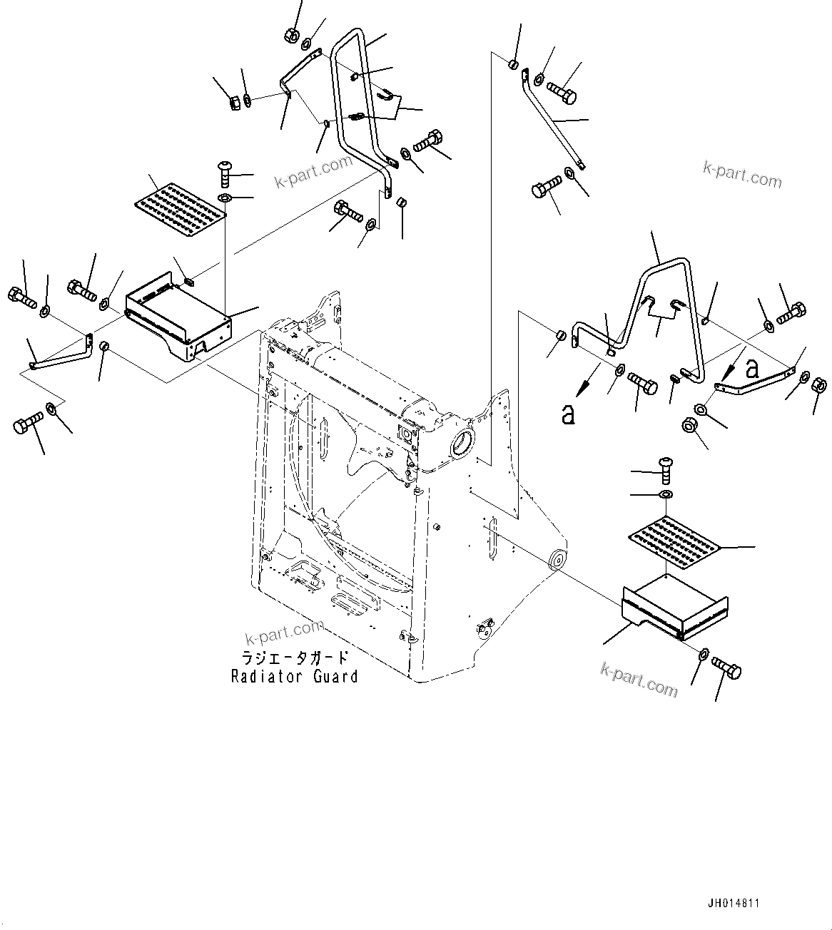 Komatsu parts book diagram for D375A-6 S/N 62001-UP (Mining Specification): RADIATOR GUARD RELATED PARTS, GRIP(#60271-60287)