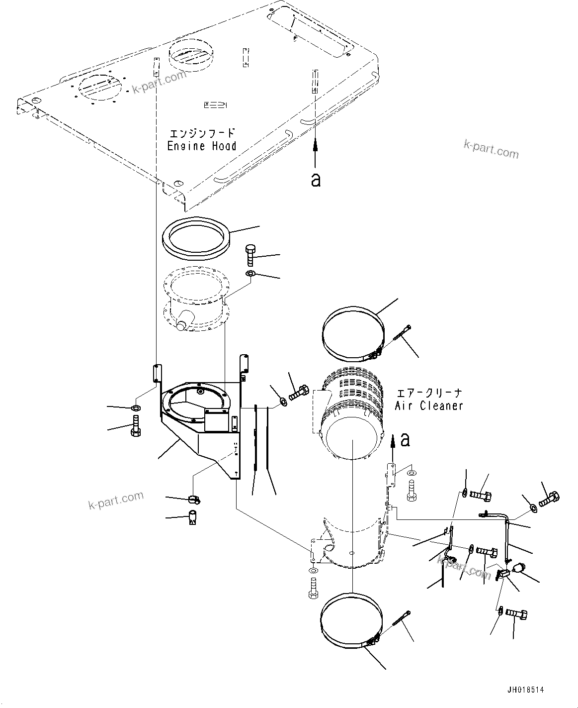 Komatsu parts book diagram for D375A-6 S/N 62001-UP (Mining Specification): ENGINE HOOD AND SIDE COVER GROUP, AIR CLEANER RELATED PARTS (2/2)(#60332-)