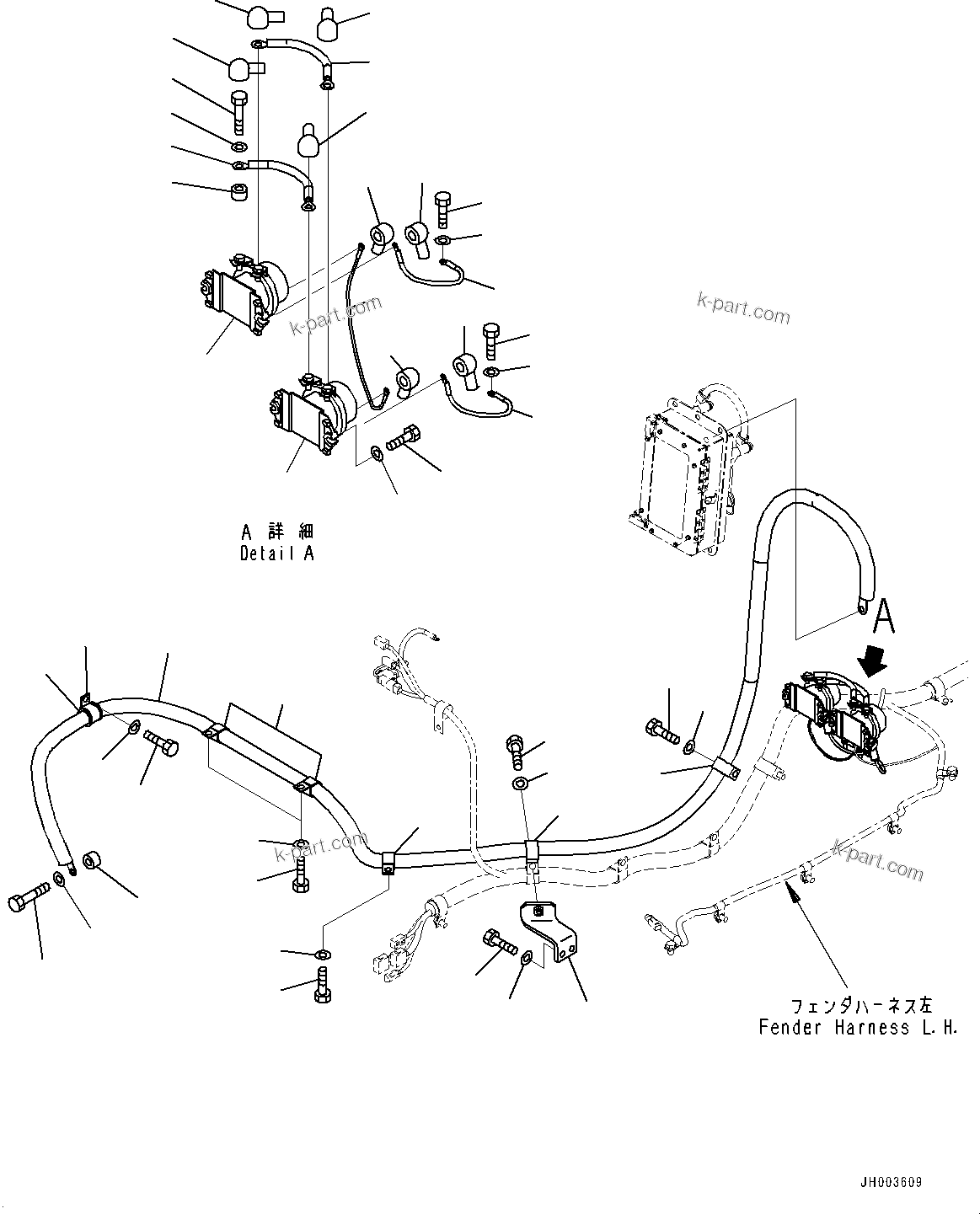 Komatsu parts book diagram for D375A-6 S/N 62001-UP (Mining Specification): FENDER, STARTING WIRING HARNESS(#62001-)