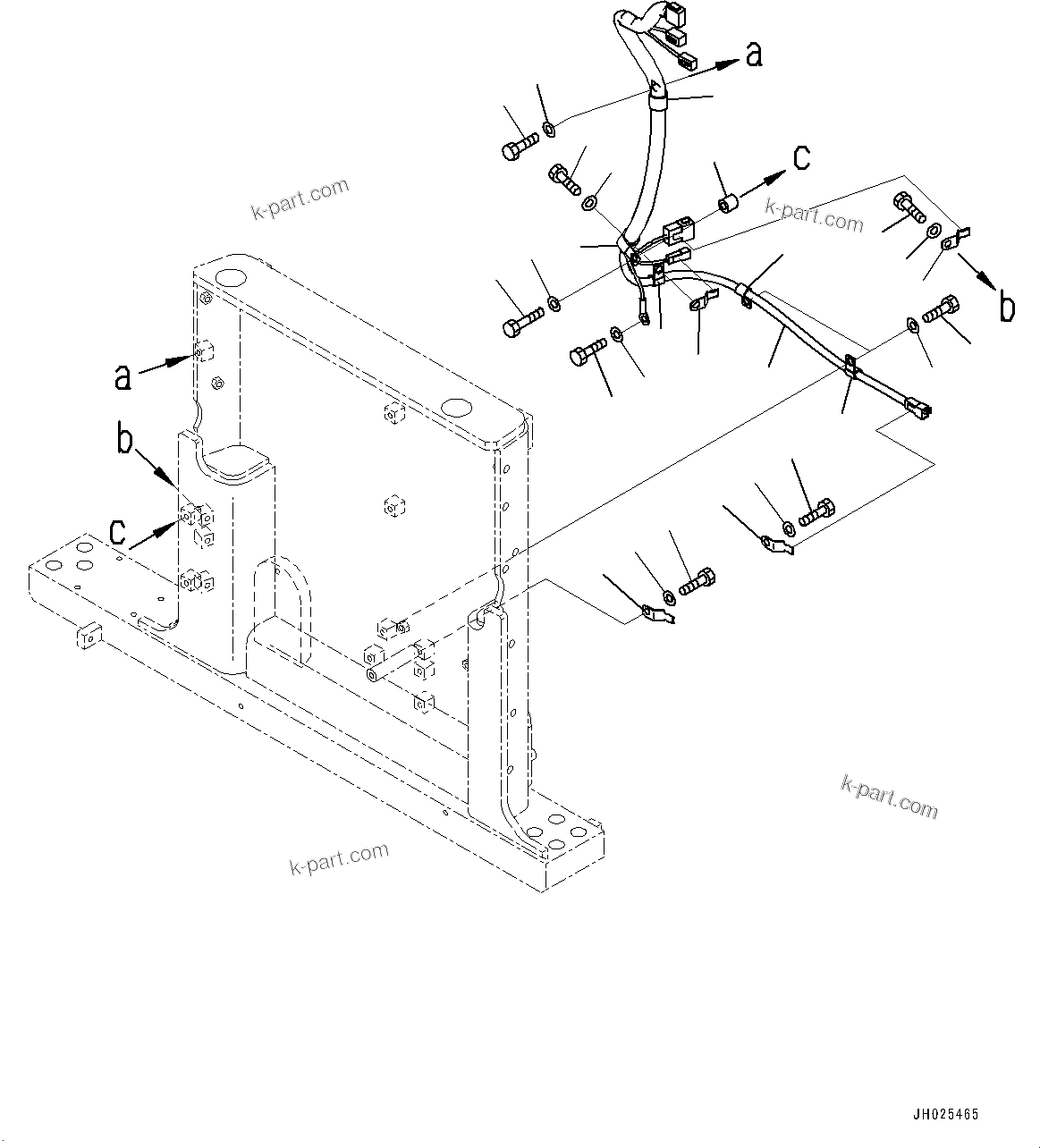 Komatsu parts book diagram for D375A-6 S/N 62001-UP (Mining Specification): FENDER, WIRING HARNESS, FRONT(#62001-)
