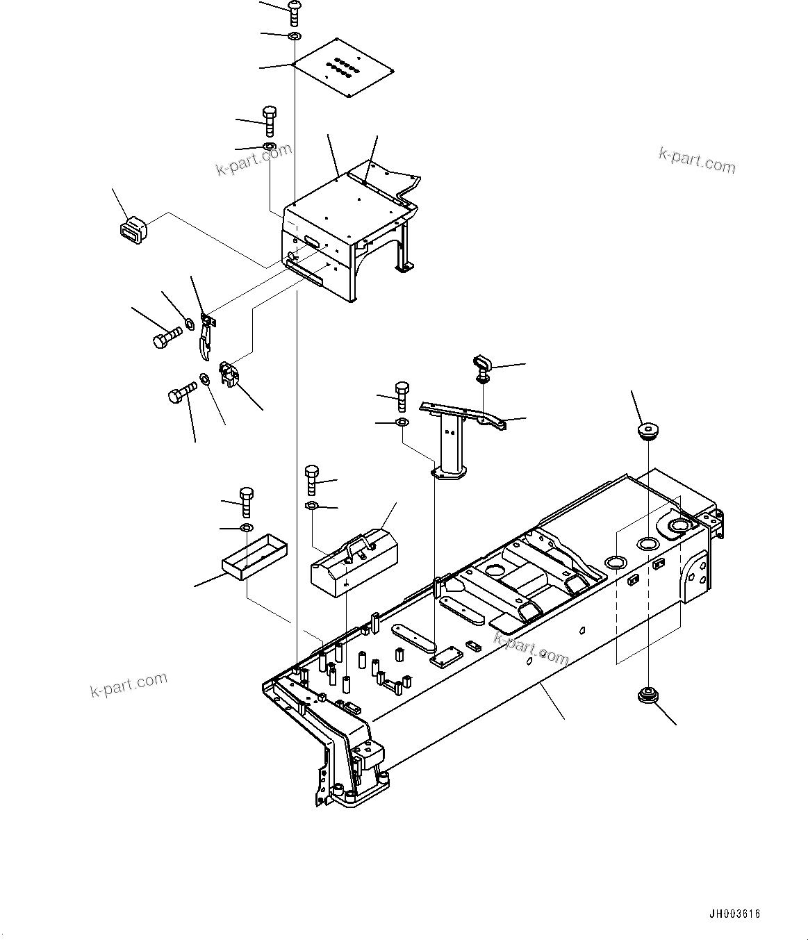 Komatsu parts book diagram for D375A-6 S/N 62001-UP (Mining Specification): FENDER, FENDER, R.H.(#62001-)