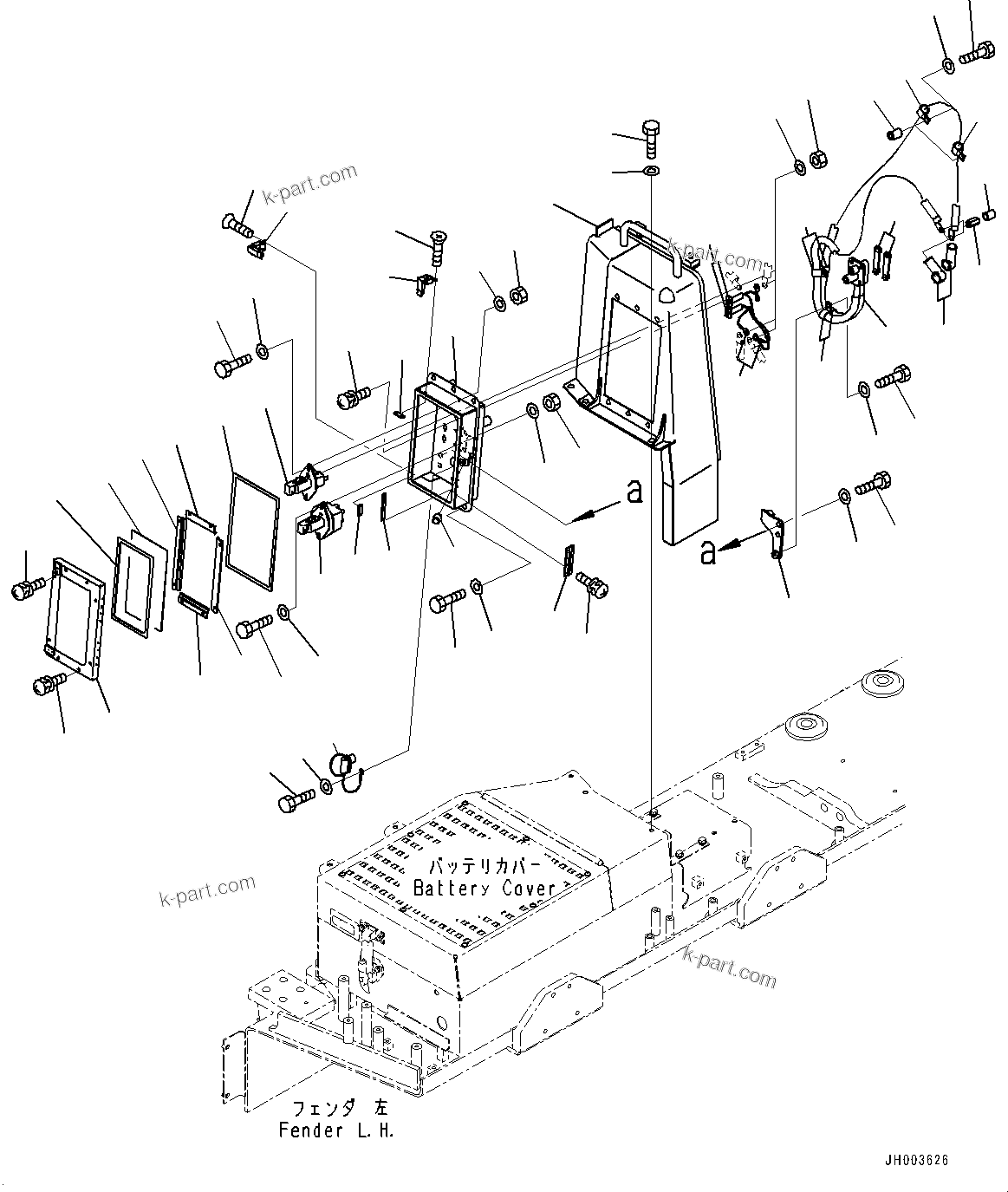 Komatsu parts book diagram for D375A-6 S/N 62001-UP (Mining Specification): FENDER, ISOLATOR(#62001-)