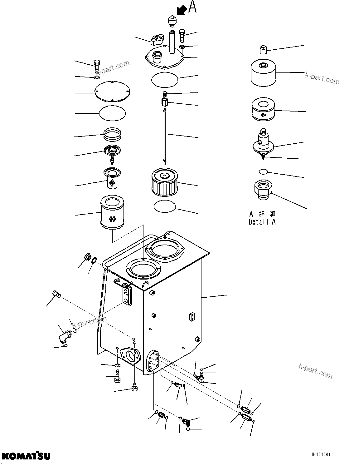 Komatsu parts book diagram for D375A-6 S/N 62001-UP (Mining Specification): FENDER, HYDRAULIC TANK(#62001-)