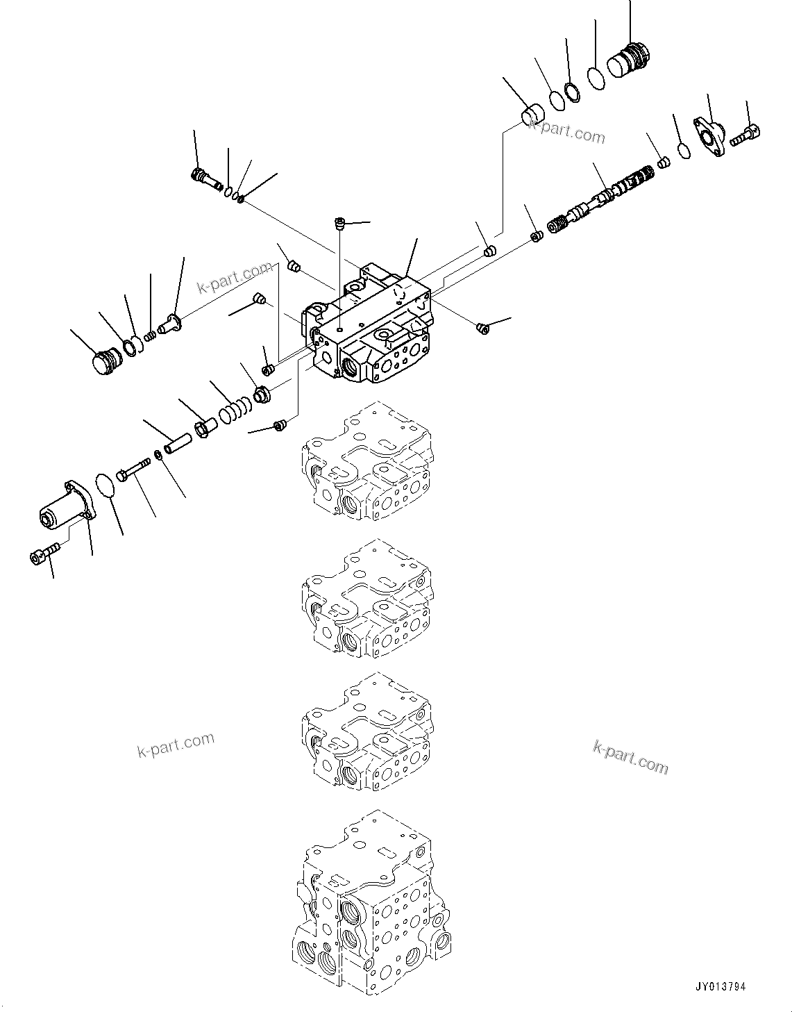 Komatsu parts book diagram for D375A-6 S/N 62001-UP (Mining Specification): FENDER, CONTROL VALVE, 6-SPOOL (8/10)(#62001-)