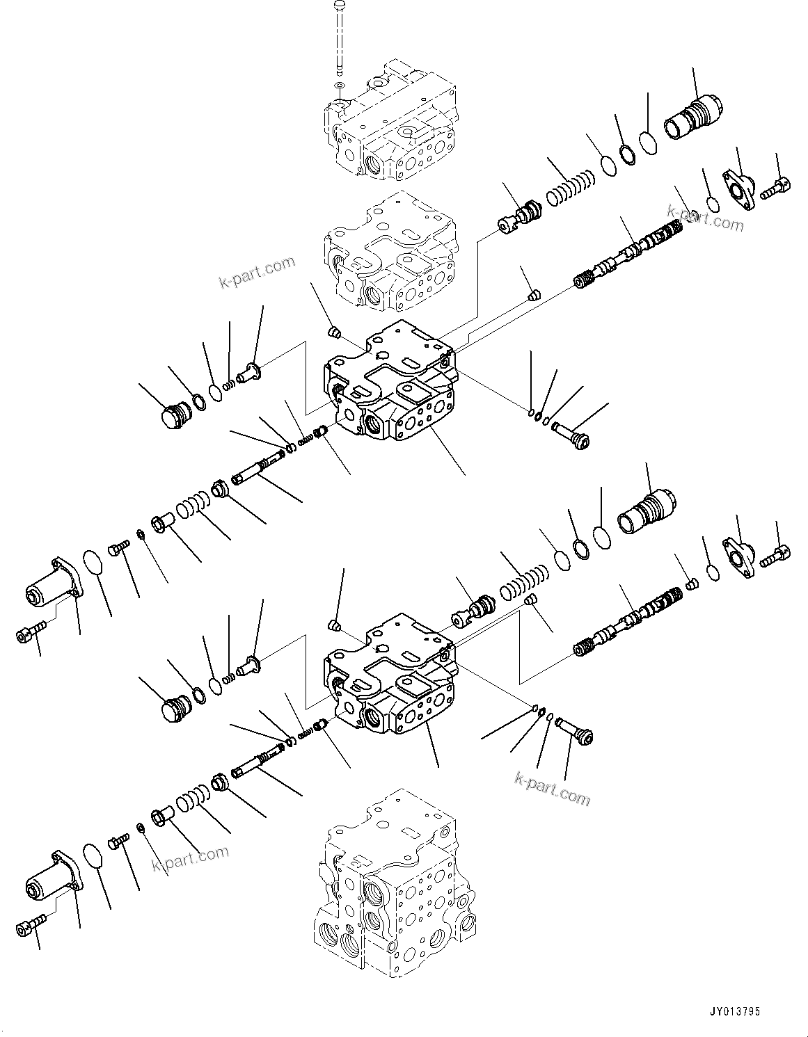 Komatsu parts book diagram for D375A-6 S/N 62001-UP (Mining Specification): FENDER, CONTROL VALVE, 6-SPOOL (9/10)(#62001-)
