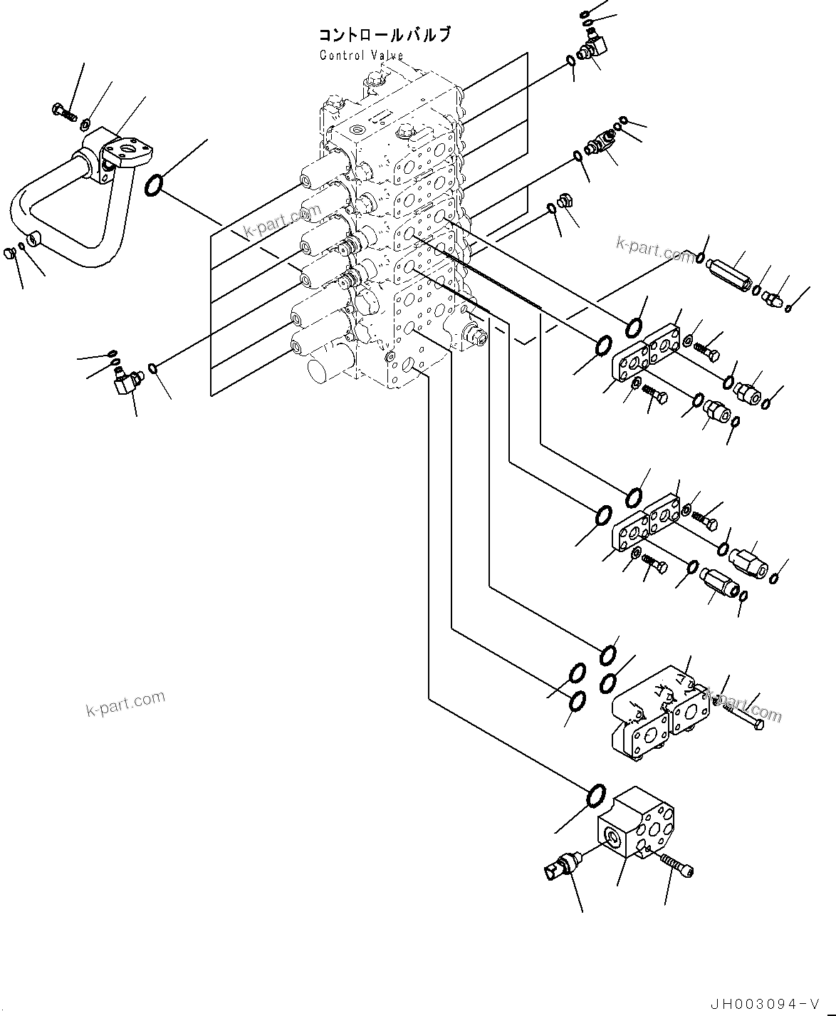 Komatsu parts book diagram for D375A-6 S/N 62001-UP (Mining Specification): FENDER, CONTROL VALVE RELATED PARTS (1/2)(#62001-)