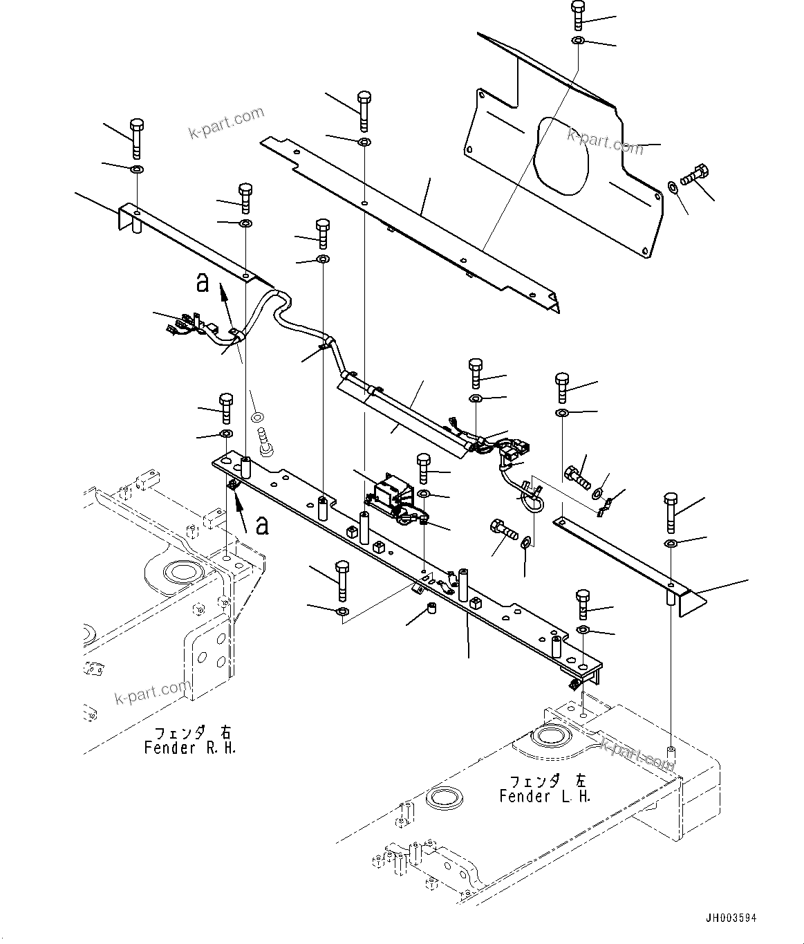 Komatsu parts book diagram for D375A-6 S/N 62001-UP (Mining Specification): REAR COVER, (#60001-60006)