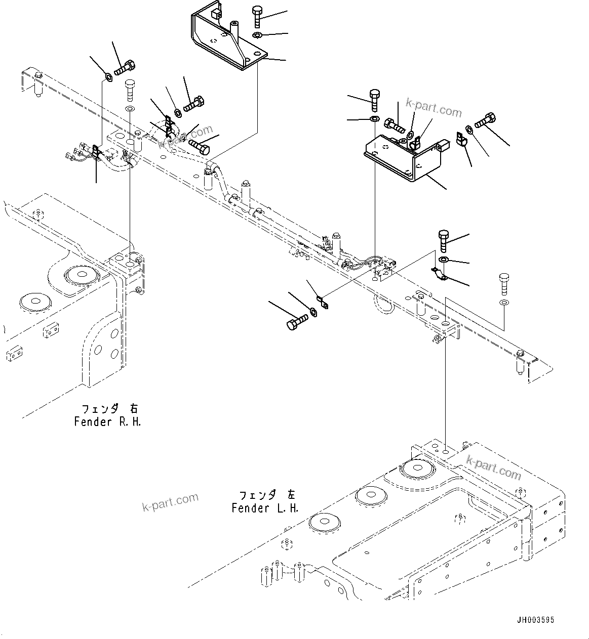 Komatsu parts book diagram for D375A-6 S/N 62001-UP (Mining Specification): REAR COVER, PLATFORM RELATED PARTS(#60001-60006)