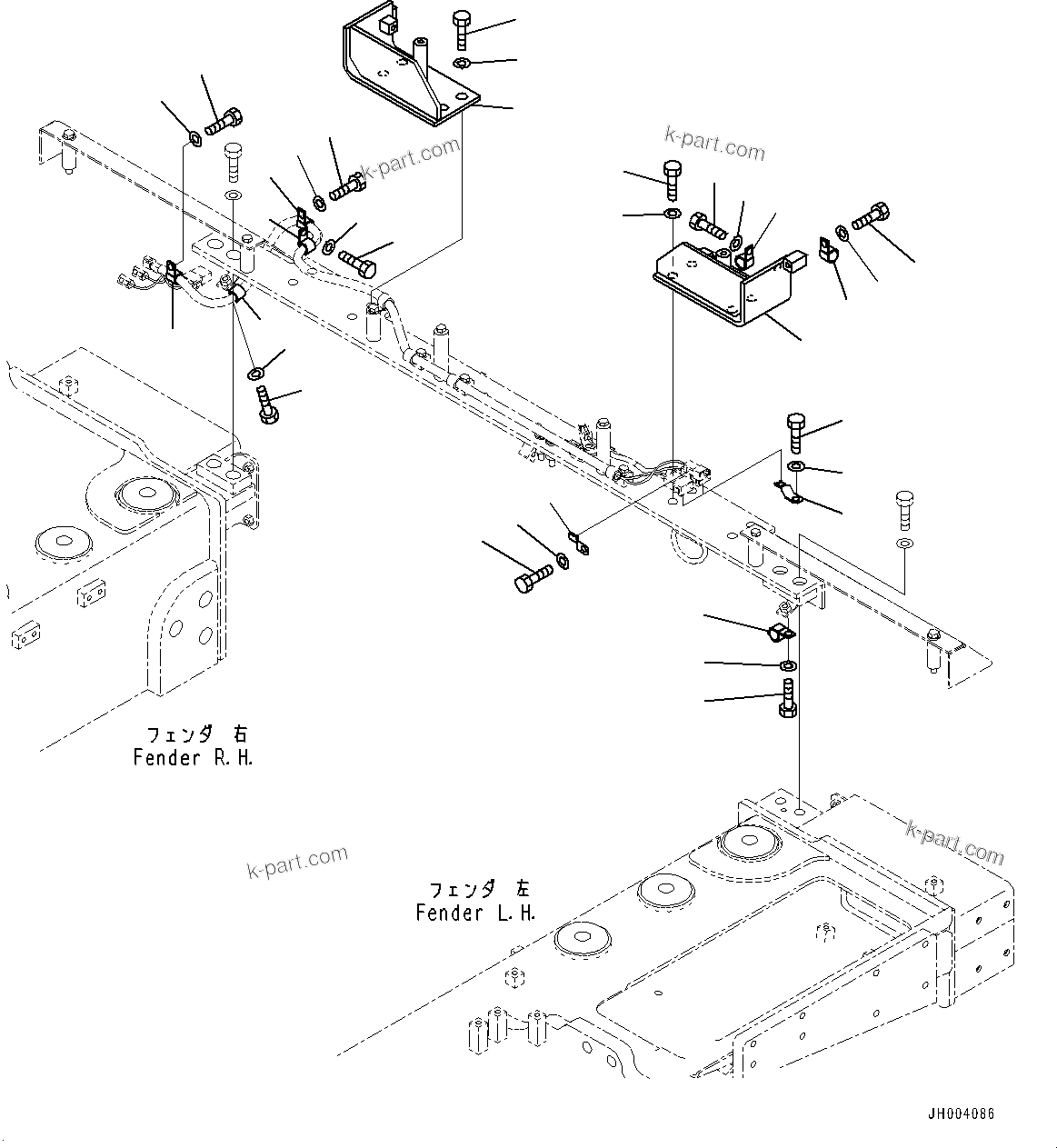 Komatsu parts book diagram for D375A-6 S/N 62001-UP (Mining Specification): REAR COVER, PLATFORM RELATED PARTS(#60007-60013)