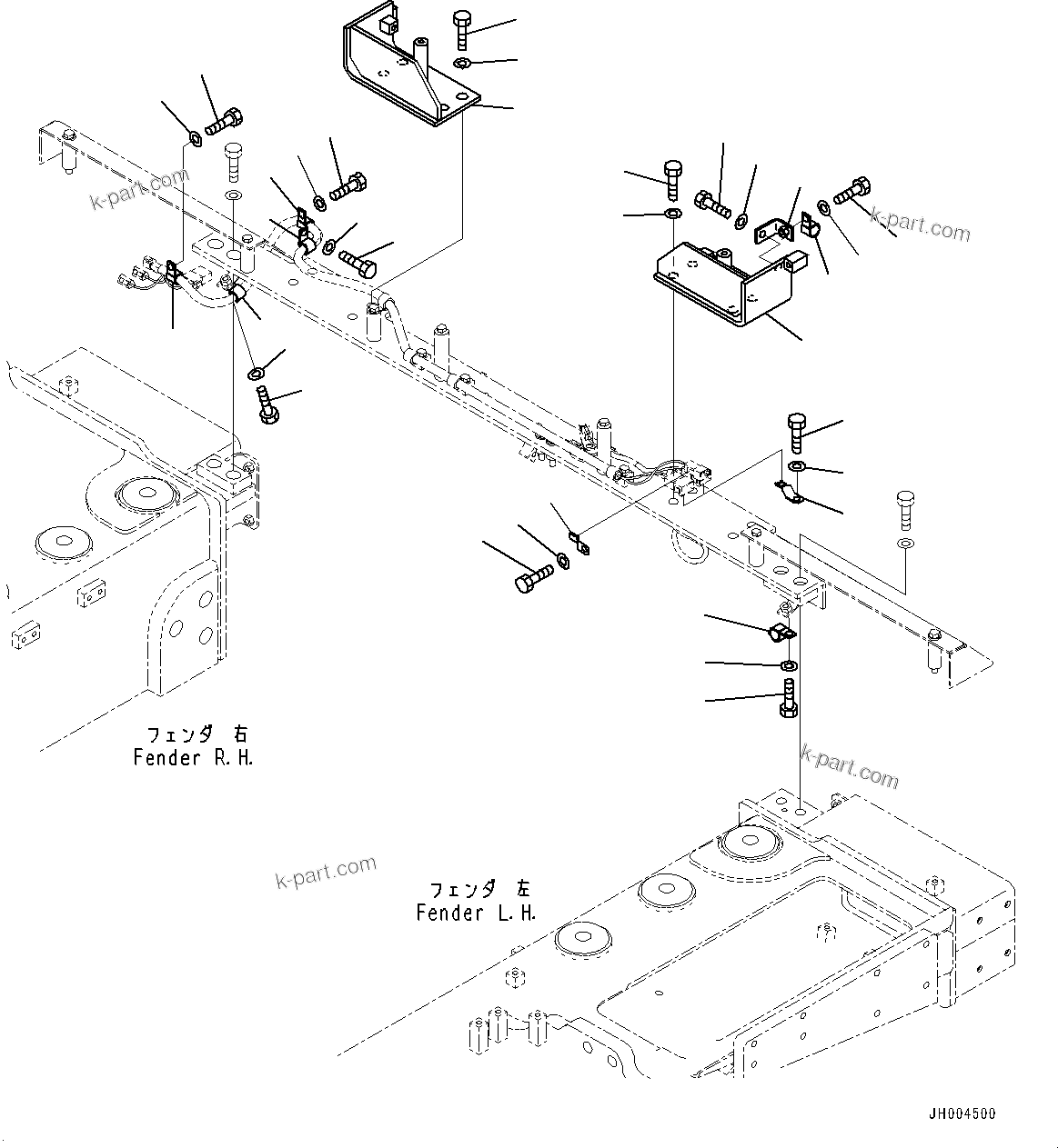 Komatsu parts book diagram for D375A-6 S/N 62001-UP (Mining Specification): REAR COVER, PLATFORM RELATED PARTS(#60014-)