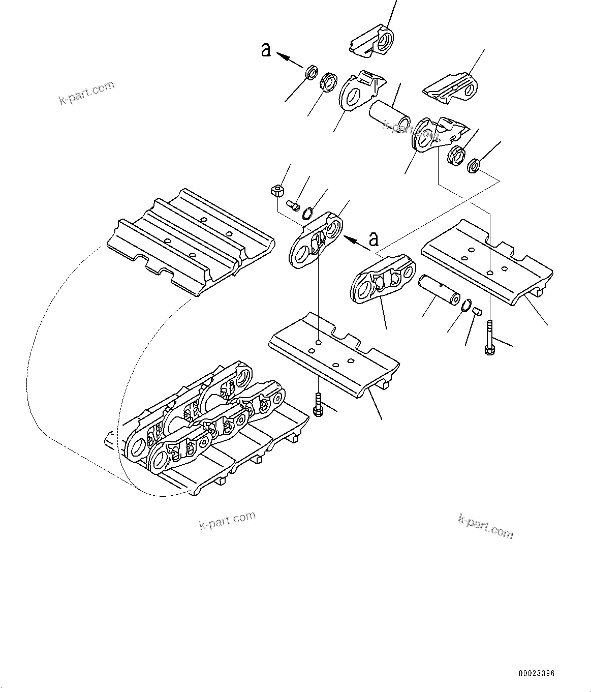 Komatsu parts book diagram for D375A-6 S/N 62001-UP (Mining Specification): TRACK SHOE ASSEMBLY, (SINGLE GROUSER SHOE, 610MM WIDTH, SEALED AND LUBRICATED TYPE, WEDGE RING, 8 TRACK ROLLER TYPE, COLD AREA S